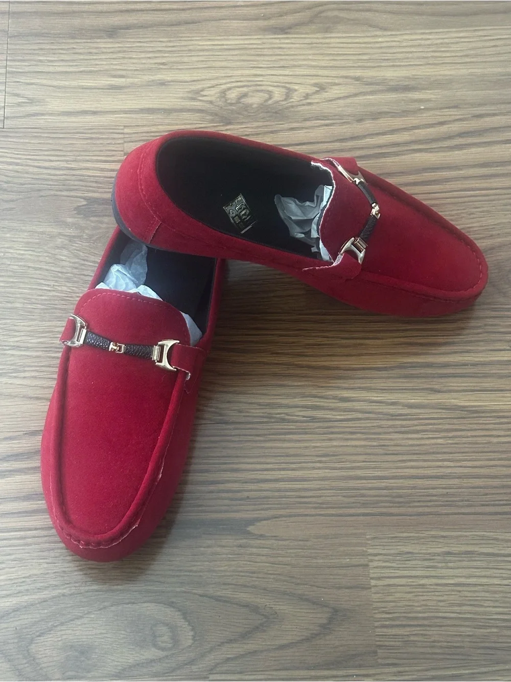 Men's Dark Red Suede Bit Loafers